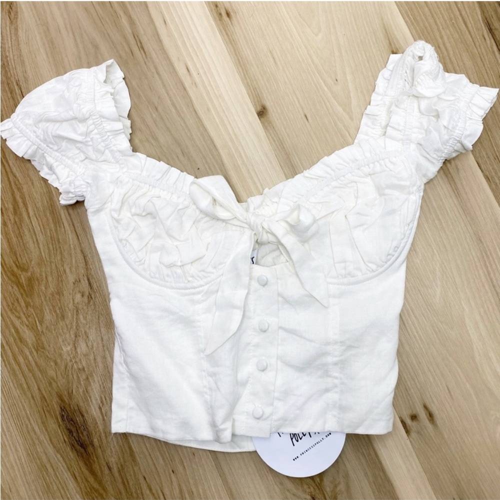 Princess Polly white corset cropped top NWT b